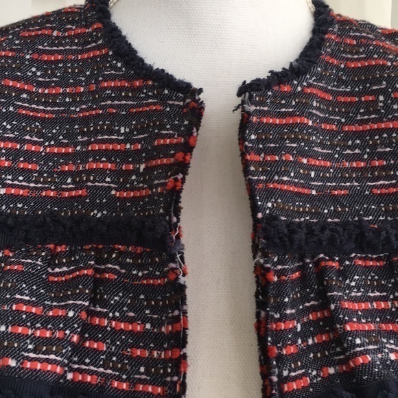 Sugar Lips cropped navy and red coat with ruffles - Picture 2 of 9